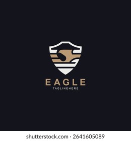 Eagle Bird Logo, Falcon Flying Soaring Geometric Logotype concept symbol design