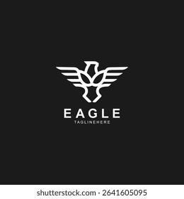 Eagle Bird Logo, Falcon Flying Soaring Geometric Logotype concept symbol design