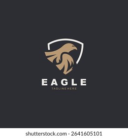 Eagle Bird Logo, Falcon Flying Soaring Geometric Logotype concept symbol design