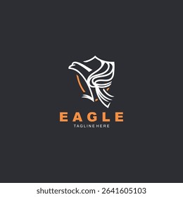 Eagle Bird Logo, Falcon Flying Soaring Geometric Logotype concept symbol design