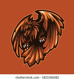 eagle bird logo flaying mascot
