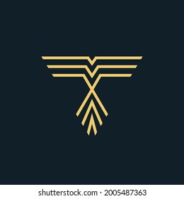 Eagle or Bird Logo with Line art style