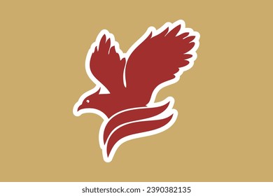 Eagle Bird logo Sticker design vector illustration. Animal nature icon concept. Bird eagle vector, eagle head logo, bird safe sticker design logo.