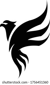 Adler-Vogellogo, Vektorgrafik schwarz-weiß