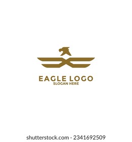 Plantilla de vectores con logotipo de pájaro de águila. Icono de logotipo de águila, concepto de logotipo comercial