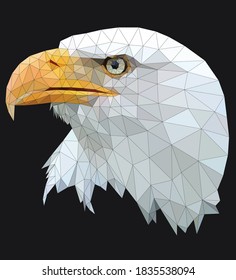 Eagle bird in lowpoly art.