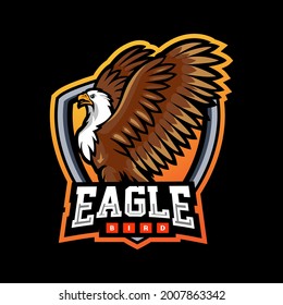 Eagle bird mascot. esport logo design