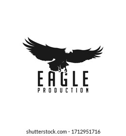 Eagle bird negative space. Vector logo icon template