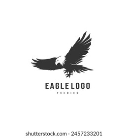eagle bird silhouette logo design illustration