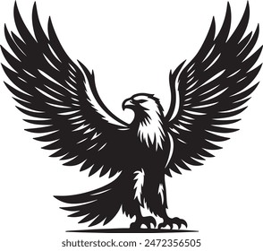 Eagle Bird silhouette vector art illustration