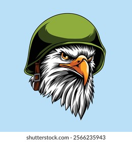 Eagle bird soldier animal vector illustration