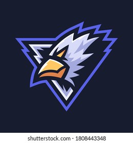Eagle bird triangle shape sport logo design