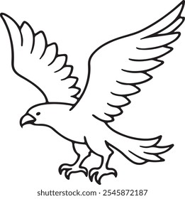 Eagle bird vector art black color illustration
