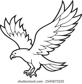 Eagle bird vector art black color illustration