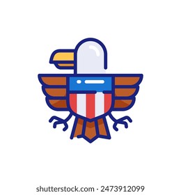 Eagle Bird Vector Icon Illustration