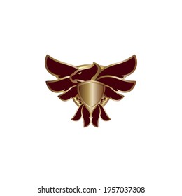 eagle bird vector illustration and shield for icons or symbols. is great for company logos