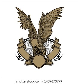 Eagle bird vintage style vector illustration