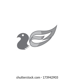 eagle bird with wing art sign
