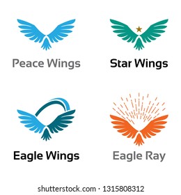 Eagle Bird Wings Flying Abstract Logo Template