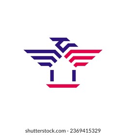 Eagle Bird Wings Home House Freedom Independence Logo Design Vector