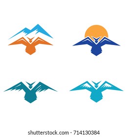 Eagle Bird Wings in Mountain Adventure Logo