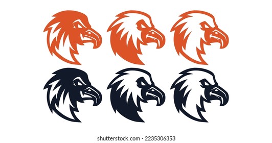 Plantilla de símbolo de icono del vector de las aves águilas. Ilustración del vector de aves águilas