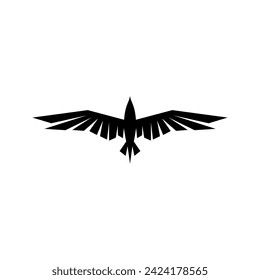 eagle or black bird with wings vector
