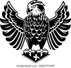 Eagle black open wings logo