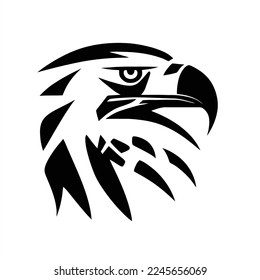 Eagle black sign icon. Vector illustration eps . An eagle head with a black and white background is shown in this image, it is a symbol of the american eagle