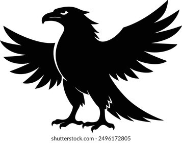 eagle black Silhouette vector art Illustration with white background