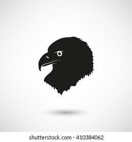 eagle - black vector  icon with shadow