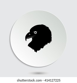 eagle - black vector  icon with shadow
