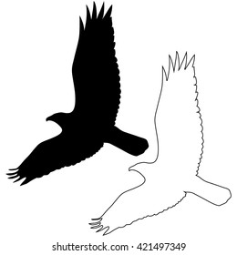 Eagle black and white silhouette of birds