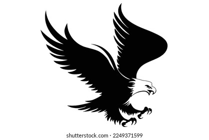 Eagle Black and White Vector Logo