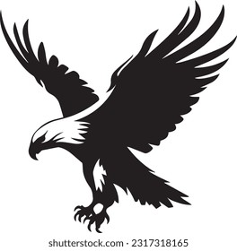 Eagle Black And White, Vector Template Set for Cutting and Printing