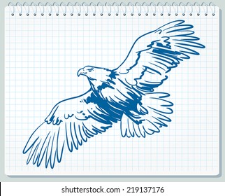 Eagle in blue and white color