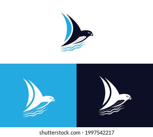 Pasos de diseño del logotipo de Eagle Boat