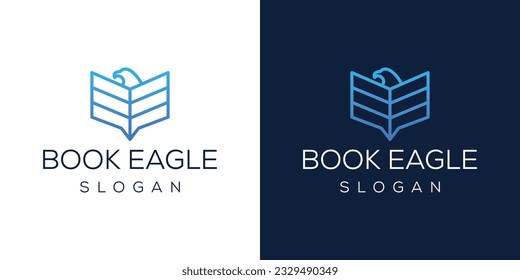 eagle and book logo designs combinations for college or educational logo 