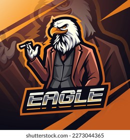 Eagle boss esport Mascot Logo