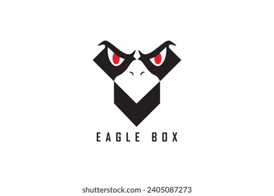 Eagle box design vector: Illustration introduces a dynamic and visually striking box design featuring the majestic symbol of an eagle. 