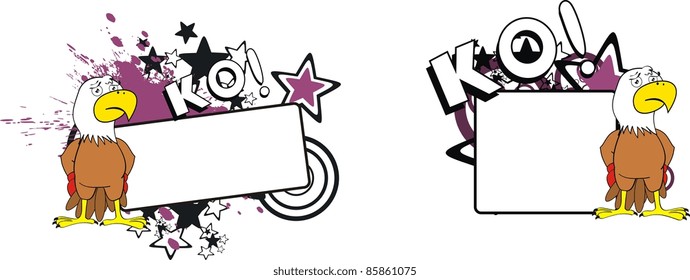 eagle boxer cartoon copyspace in vector format
