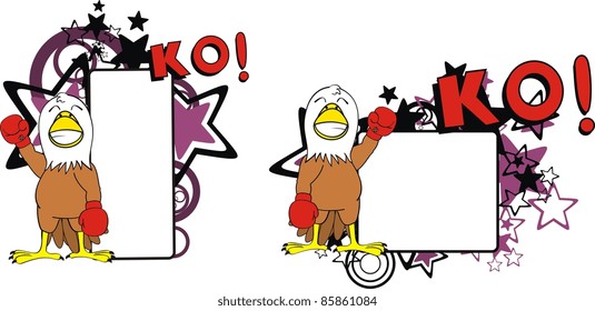 eagle boxer cartoon copyspace in vector format