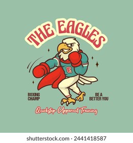 Eagle Boxing Logo Vintage and Retro Mascot