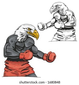 Eagle Boxing Mascot for sport teams. Great for t-shirt designs, school mascot logo and any other design work. Ready for vinyl cutting.