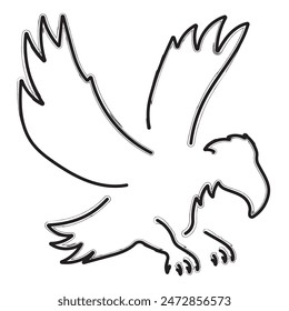 eagle brush strokes on a white background. Vector illustration.