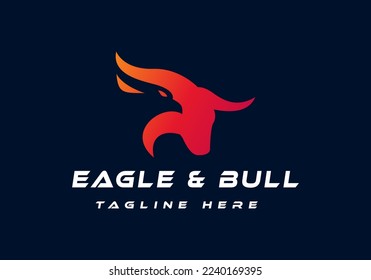 Plantilla vectorial de diseño con logotipo Eagle y Bull.