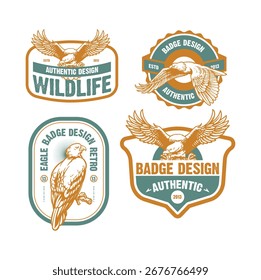 Diseño de conjunto de insignias clásicas de águila