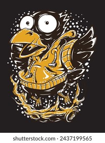 Eagle Cartoon Asset Vector: Design Logo, Mascot, Sticker, T-Shirt, Tattoo