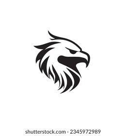 Eagle in cartoon, doodle style. 2d illustration in logo, icon style. Black and white