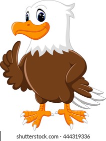 Eagle cartoon giving thumb up